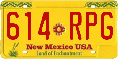 NM license plate 614RPG