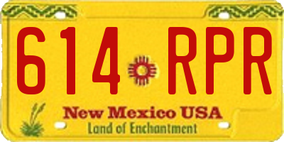 NM license plate 614RPR