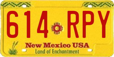 NM license plate 614RPY