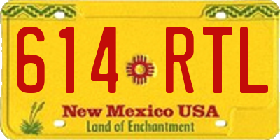 NM license plate 614RTL