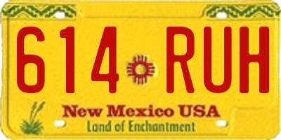 NM license plate 614RUH