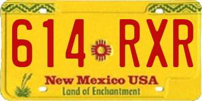 NM license plate 614RXR