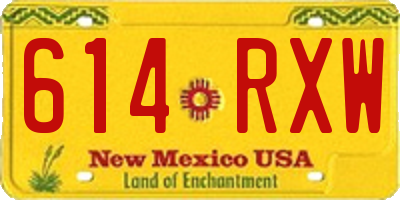 NM license plate 614RXW