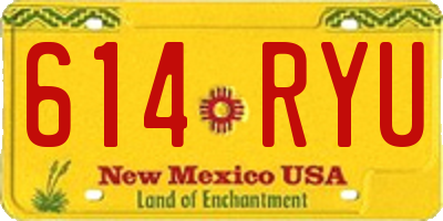 NM license plate 614RYU