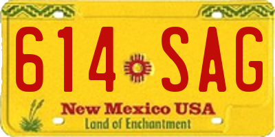 NM license plate 614SAG