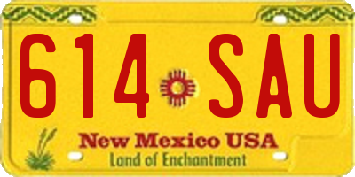 NM license plate 614SAU