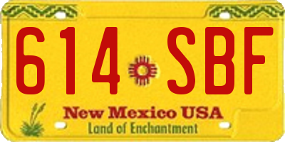 NM license plate 614SBF