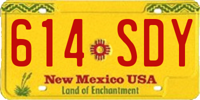 NM license plate 614SDY