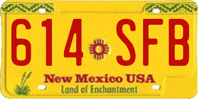 NM license plate 614SFB