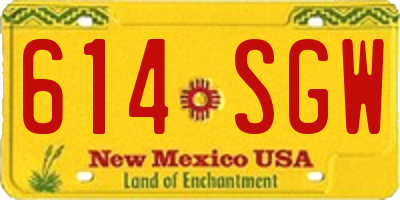 NM license plate 614SGW