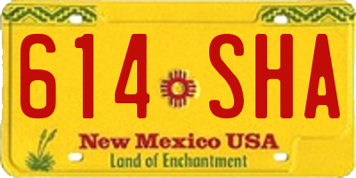 NM license plate 614SHA