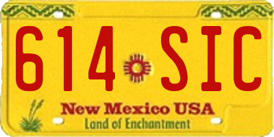 NM license plate 614SIC