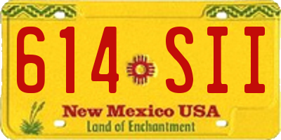 NM license plate 614SII