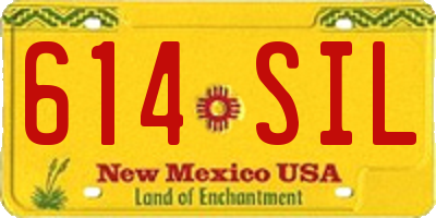 NM license plate 614SIL