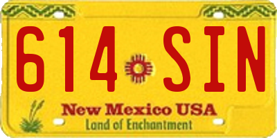 NM license plate 614SIN