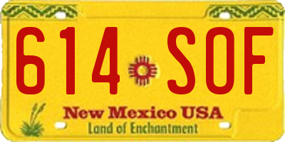 NM license plate 614SOF