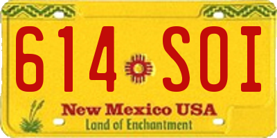 NM license plate 614SOI