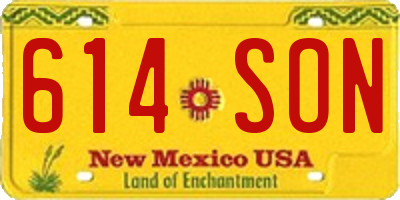 NM license plate 614SON