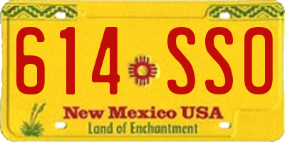 NM license plate 614SSO