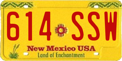 NM license plate 614SSW