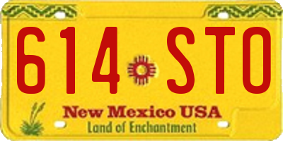 NM license plate 614STO