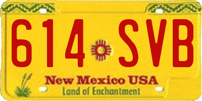 NM license plate 614SVB