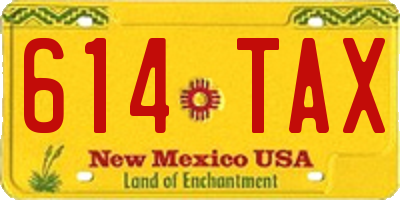 NM license plate 614TAX