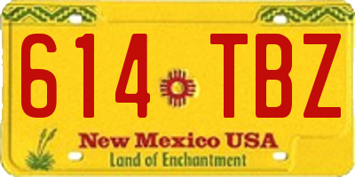 NM license plate 614TBZ