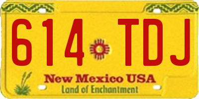 NM license plate 614TDJ
