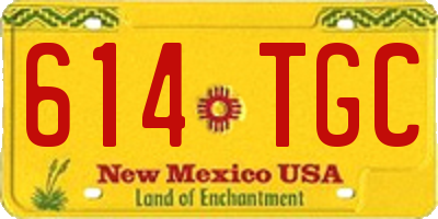 NM license plate 614TGC