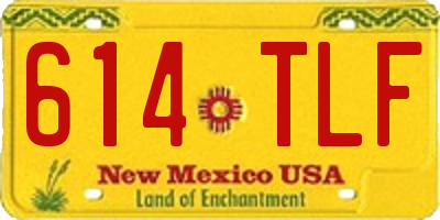 NM license plate 614TLF