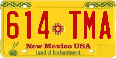 NM license plate 614TMA