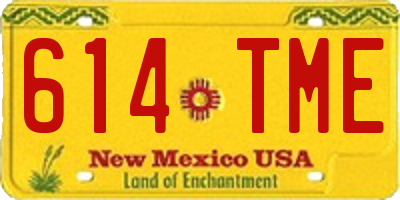NM license plate 614TME