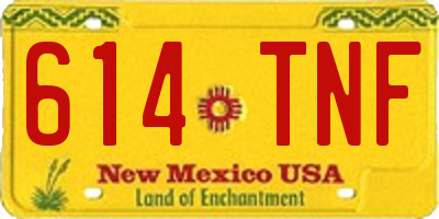NM license plate 614TNF