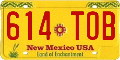 NM license plate 614TOB