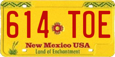 NM license plate 614TOE