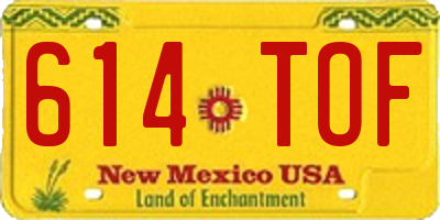 NM license plate 614TOF