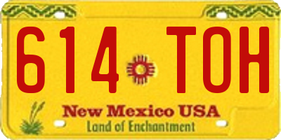 NM license plate 614TOH
