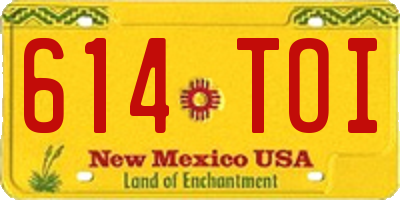 NM license plate 614TOI