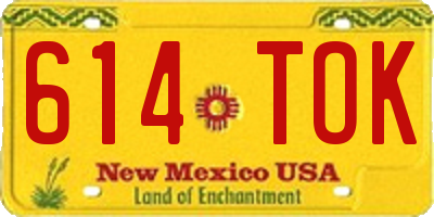 NM license plate 614TOK