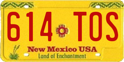 NM license plate 614TOS