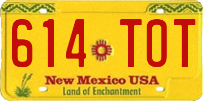 NM license plate 614TOT