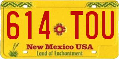 NM license plate 614TOU