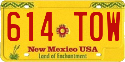 NM license plate 614TOW