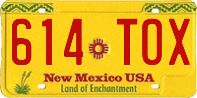 NM license plate 614TOX