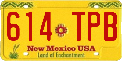 NM license plate 614TPB