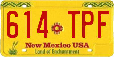 NM license plate 614TPF