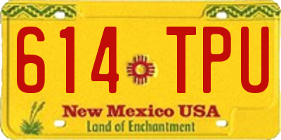 NM license plate 614TPU