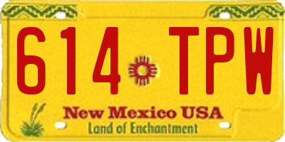 NM license plate 614TPW