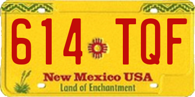 NM license plate 614TQF